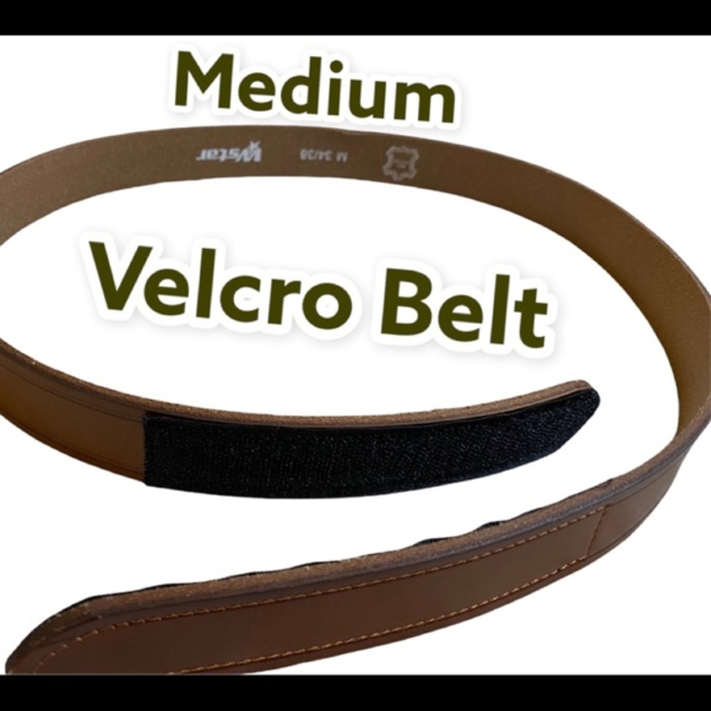 WStar Brown Leather Velcro Belt Medium 34/38